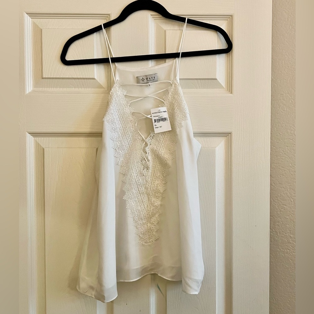 FINAL PRICE - NWT white lace tank top!